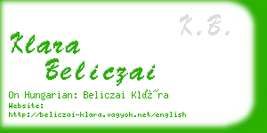 klara beliczai business card